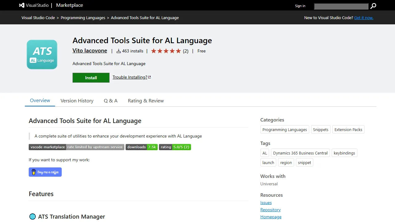 Vito Iacovone - Visual Studio Code Editor Extension for AL Development screenshot