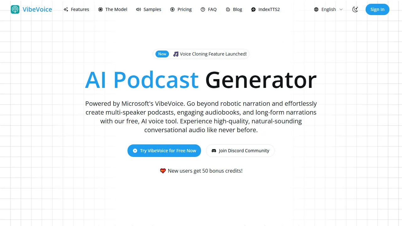 vibevoice.info - AI Tool Exploring Open Source Models screenshot