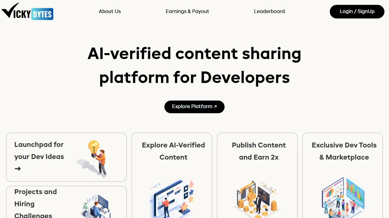 vickybytes.com - CMS Web Developer Content Platform screenshot