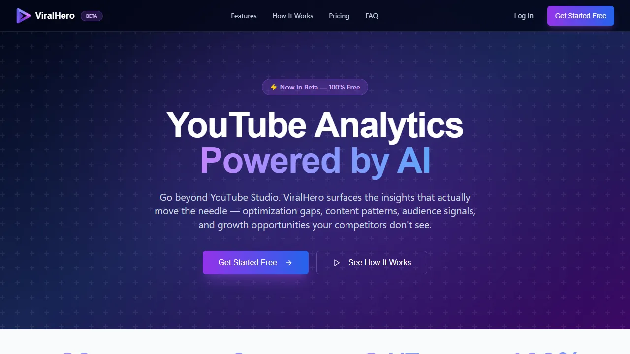 viralhero.app - Social Media Analytics Tool for Creators screenshot