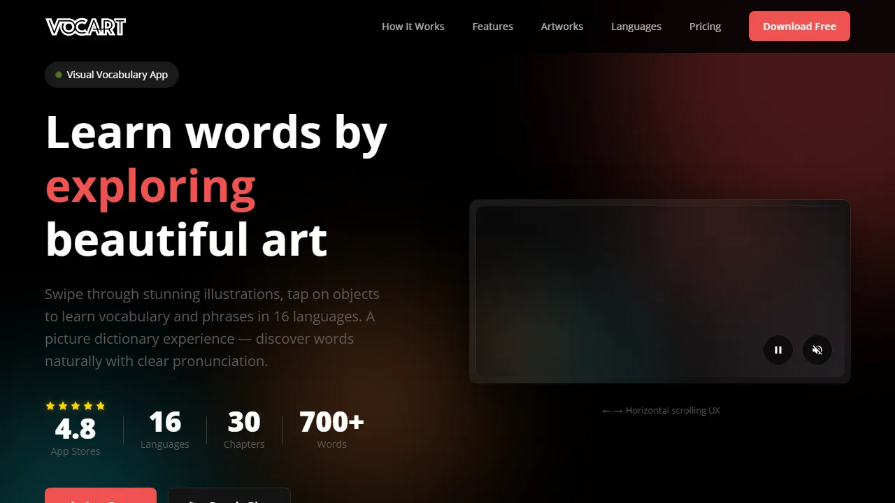 vocart.app - Learn New Words in English Language App screenshot
