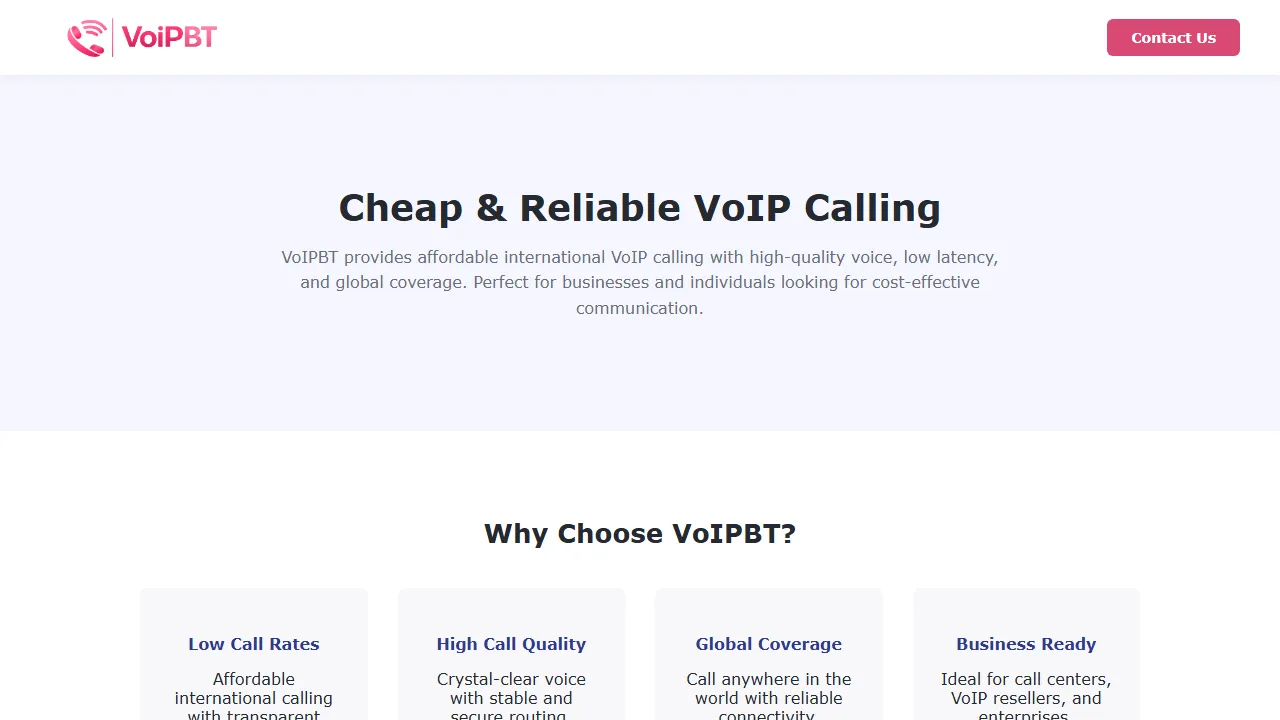 voipbt.com - Top VoIP Service Provider | Voice Over IP screenshot