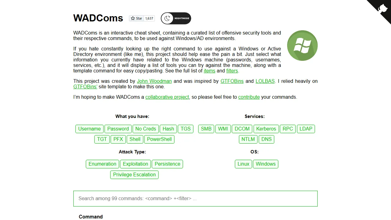 adcoms.github.io - Command Documentation Tool for Linux screenshot