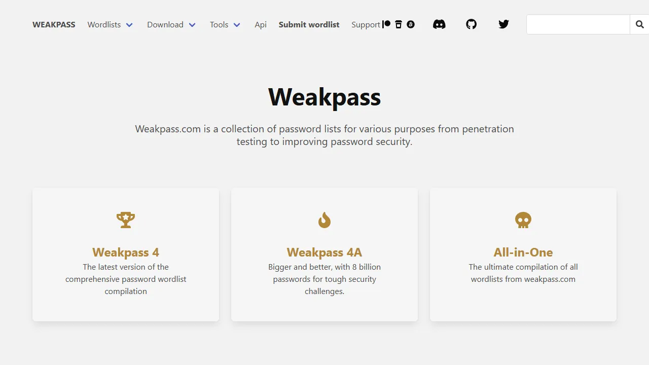 eakpass.com - Password List Generator and Wordlist Creator screenshot