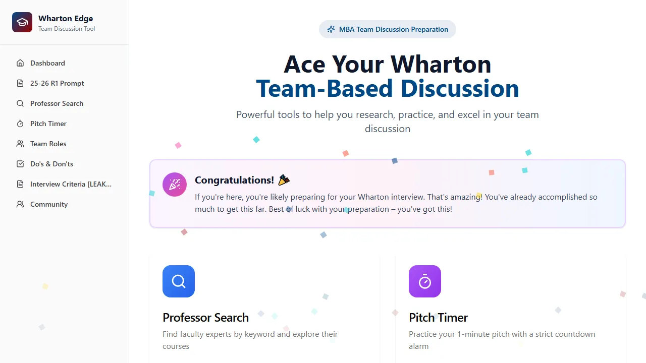 harton-edge.base44.app - MBA Interview Prep for Top Business Schools screenshot