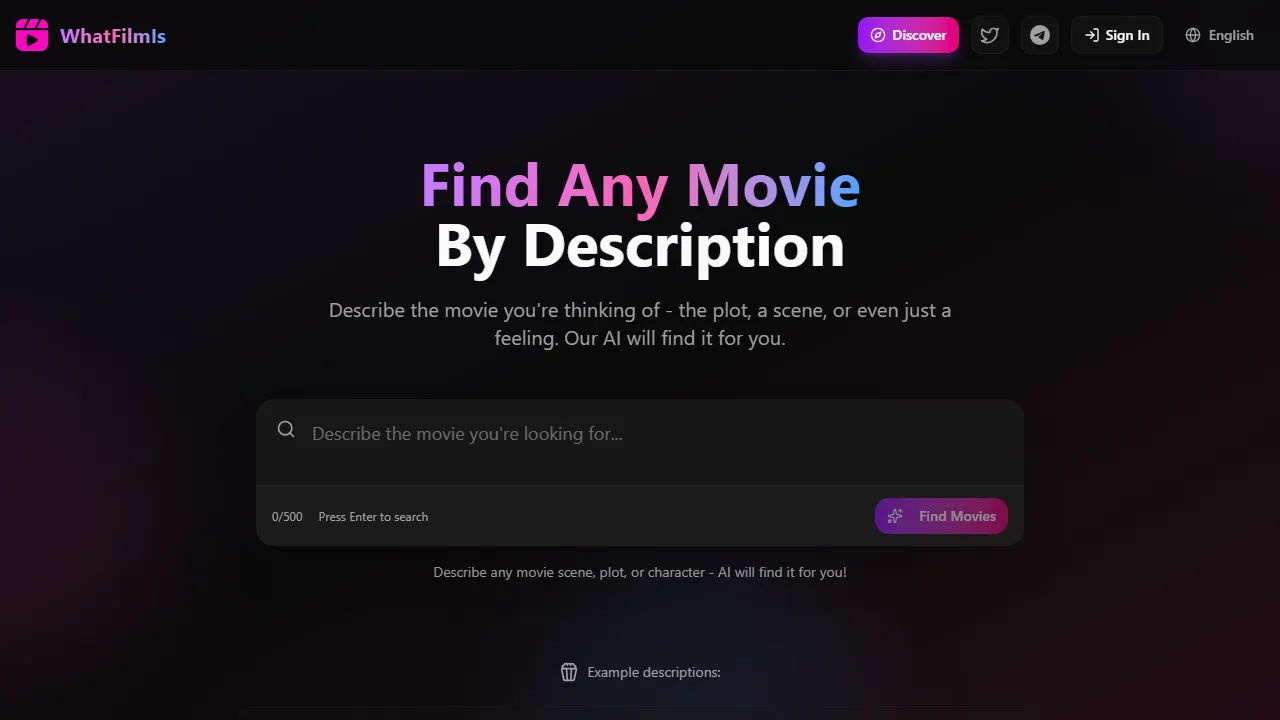 hatfilmis.com - AI Film Recommendations Based on Description screenshot