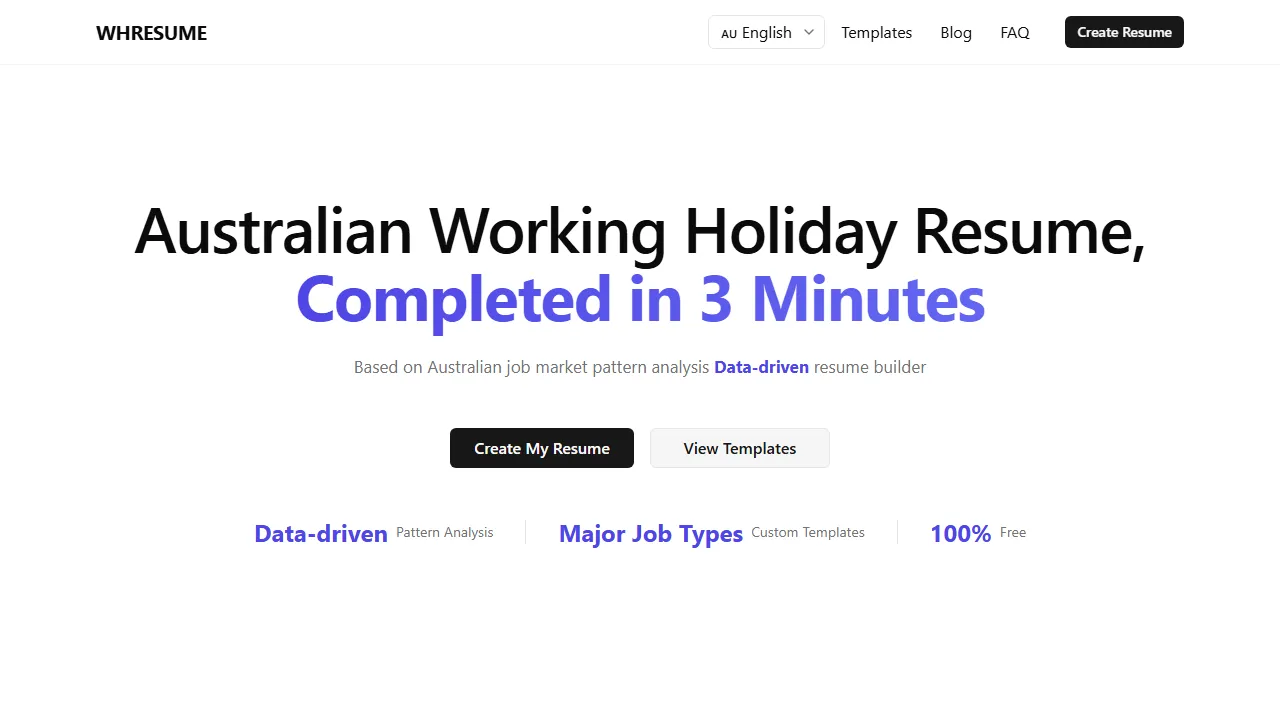 hresume.com - Resume Builder for Working Holiday Makers screenshot
