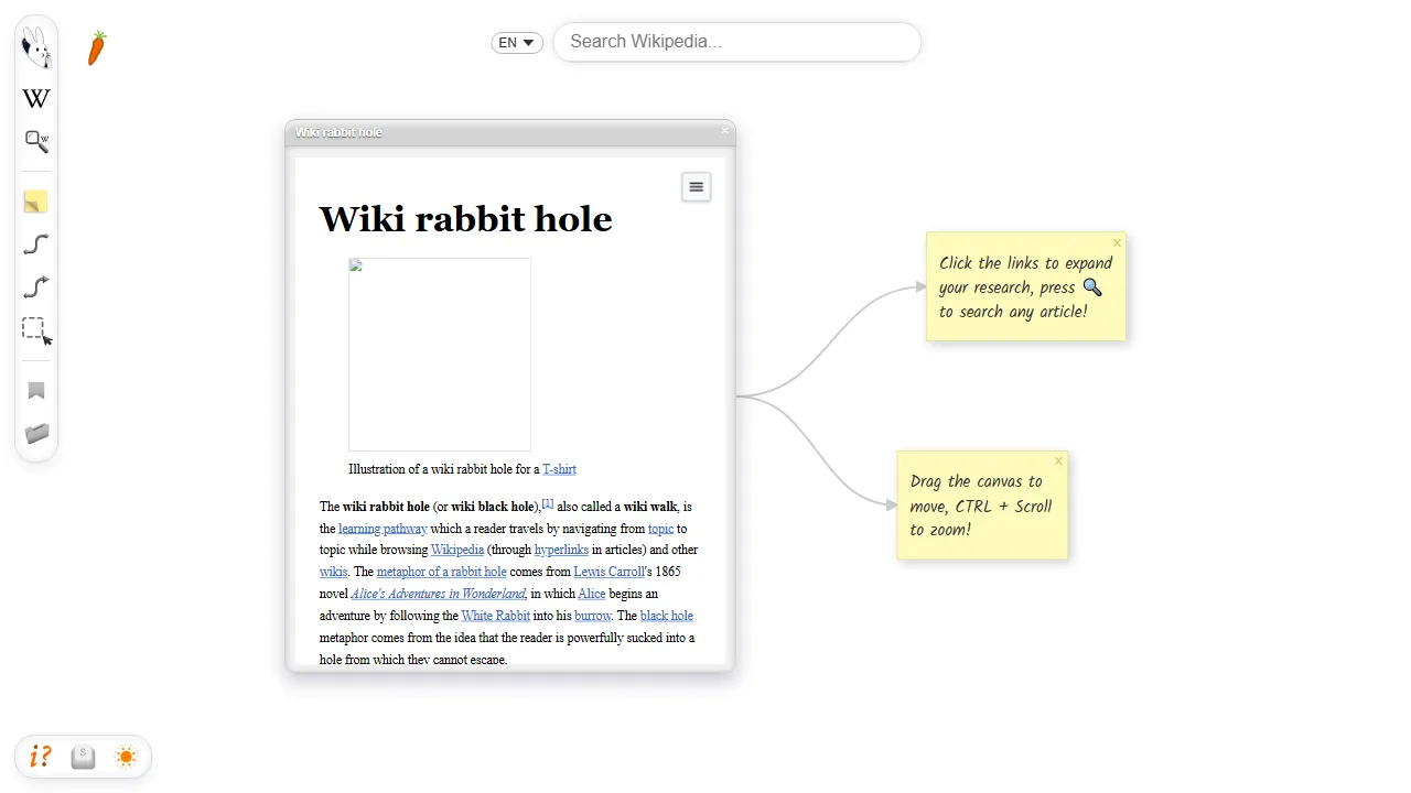 ikiboard.org - Visual Node-Based Web Browsing Prototype screenshot