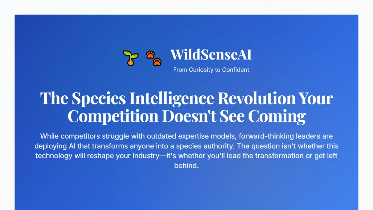 ildsense.pet - AI Plant and Bird Identification Tool screenshot