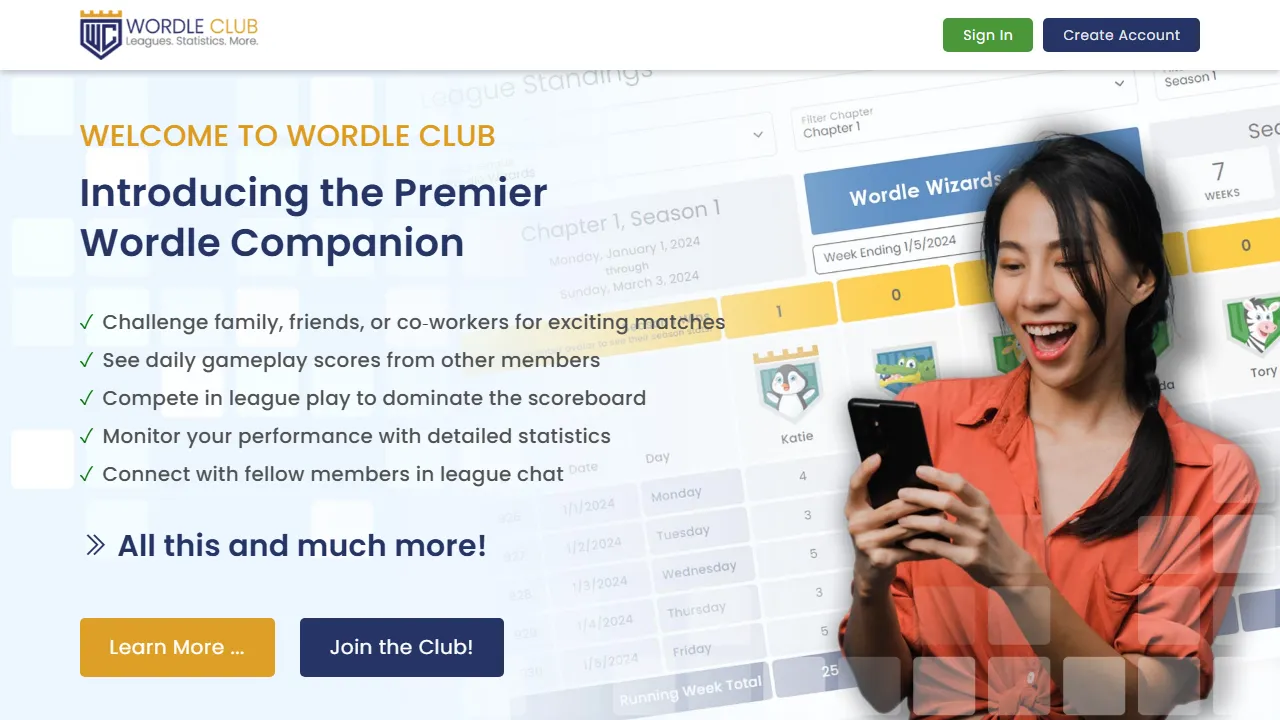 ordleclub.com - Mini Cross Word Puzzle Game for Enthusiasts screenshot