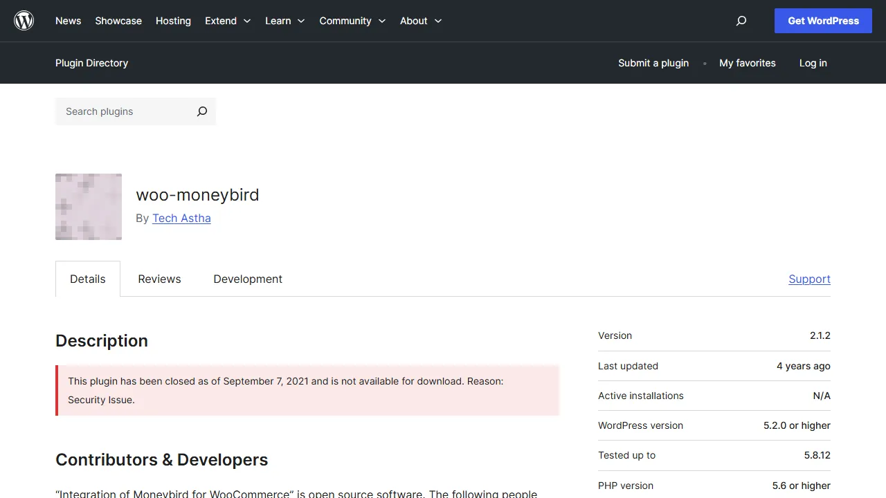 ordpress.org - Free WooCommerce Plugin for Moneybird Invoice Generation screenshot