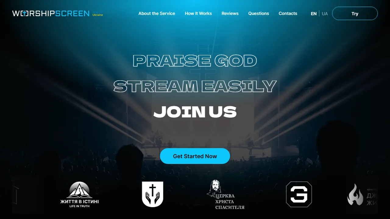 worshipscreen.live website screenshot
