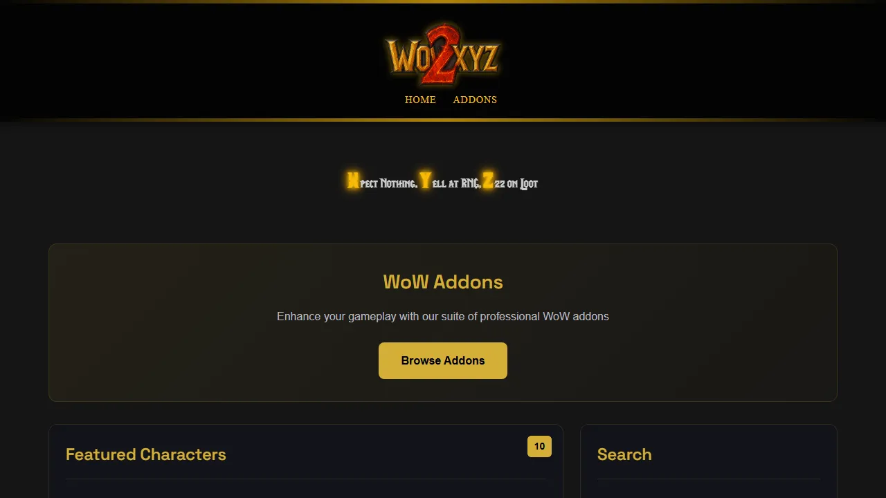 ow2.xyz - World of Warcraft Addon for Notes screenshot