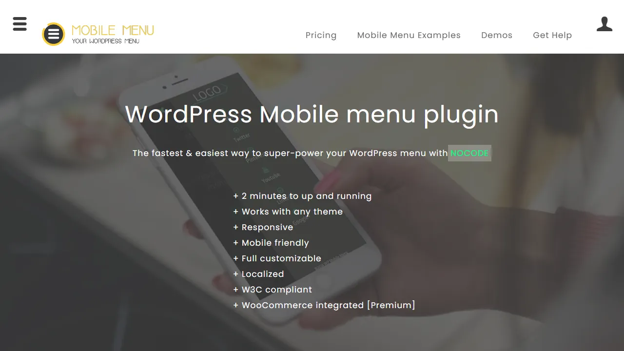 pmobilemenu.com - WordPress Plugin for Mobile Menu screenshot