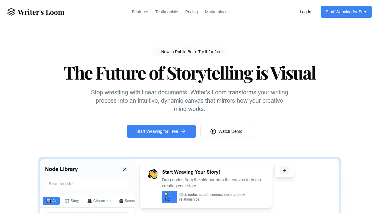ritersloom.com - Anti-AI Writing Assistant for Authors screenshot