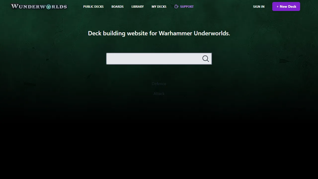underworlds.club - Online Deck Builder for Card Games screenshot
