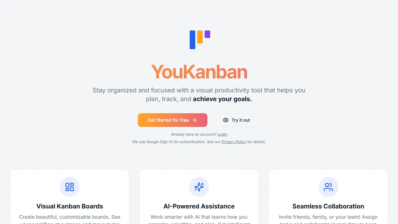 youkanban.com - Project Management Tool for Teams and Individuals screenshot