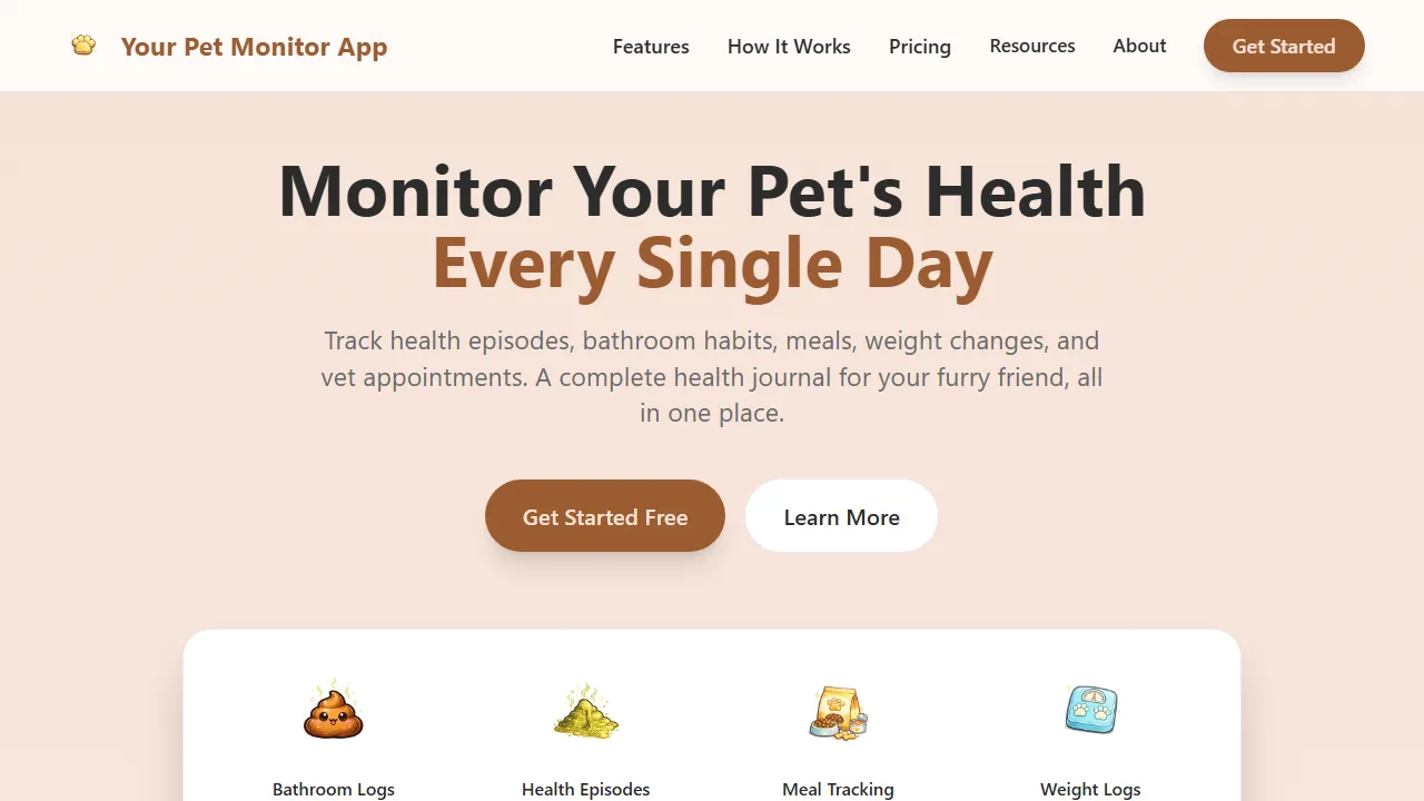 yourpetmonitorapp.ch - Free Dog and Cat Health Tracker App screenshot