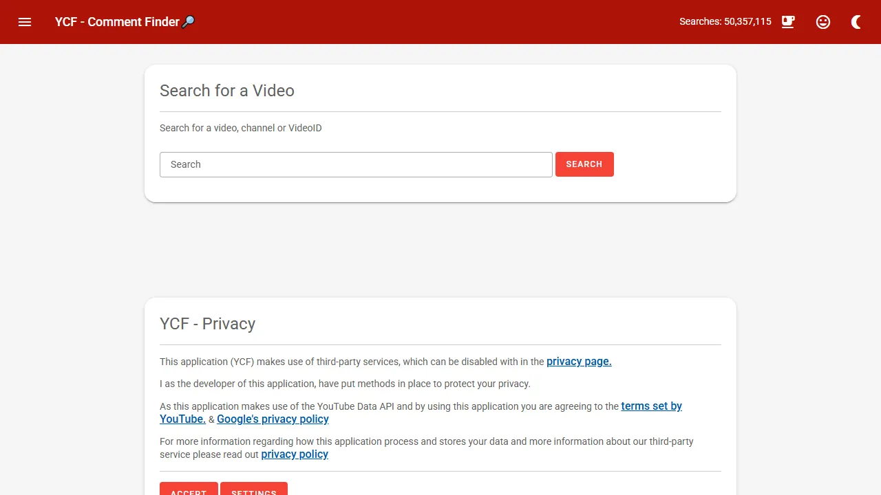 ytcomment.kmcat.uk - YouTube Comment Finder Tool screenshot