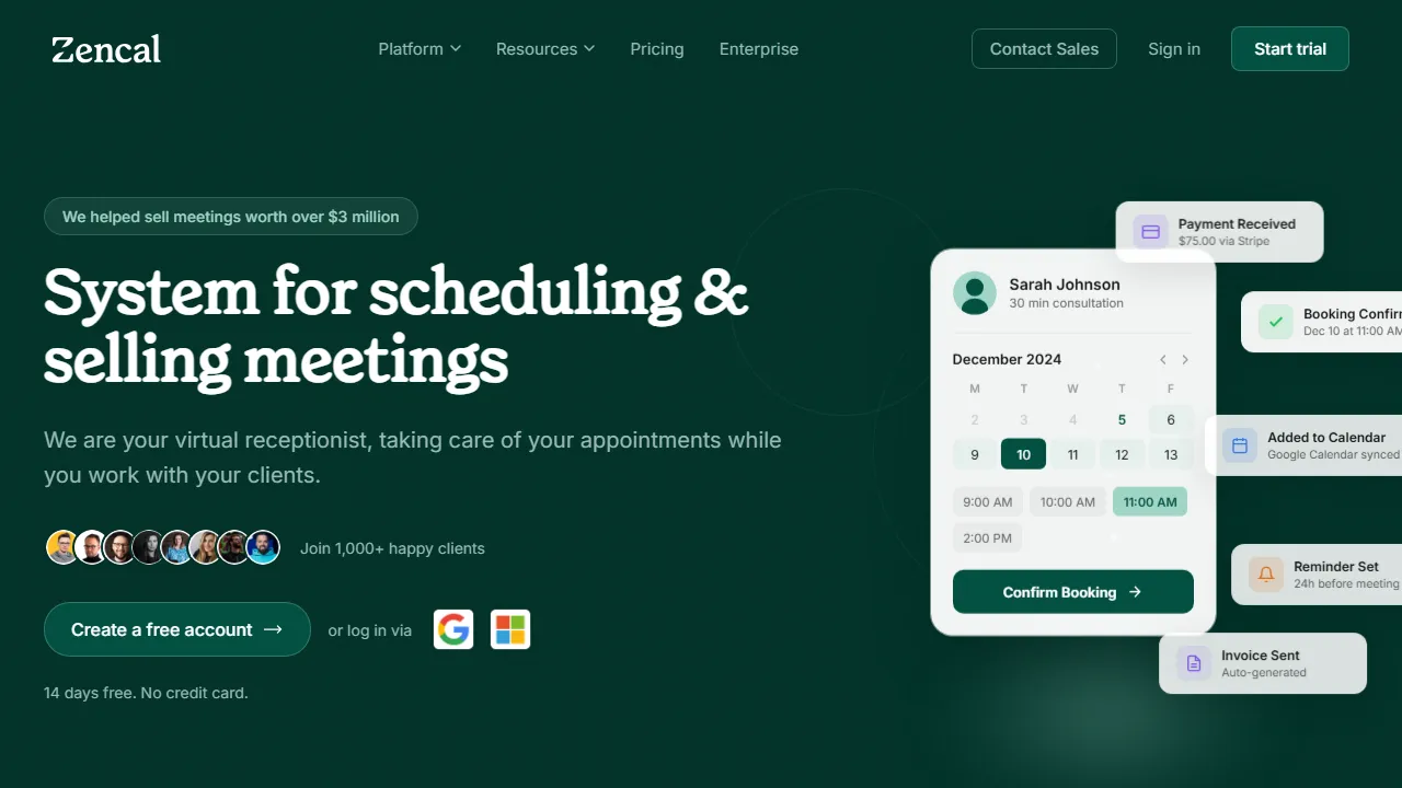 zencal.io - Google Calendar App Scheduling Tool Online screenshot