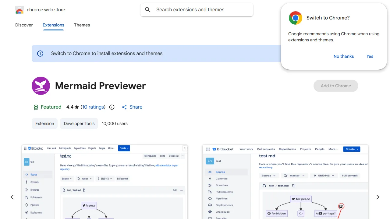 Mermaid Previewer - Chrome Extension for Mermaid Diagram Preview screenshot